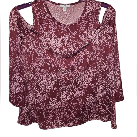 H by Halston Cold Shoulder Blouse Large - Picture 1 of 3